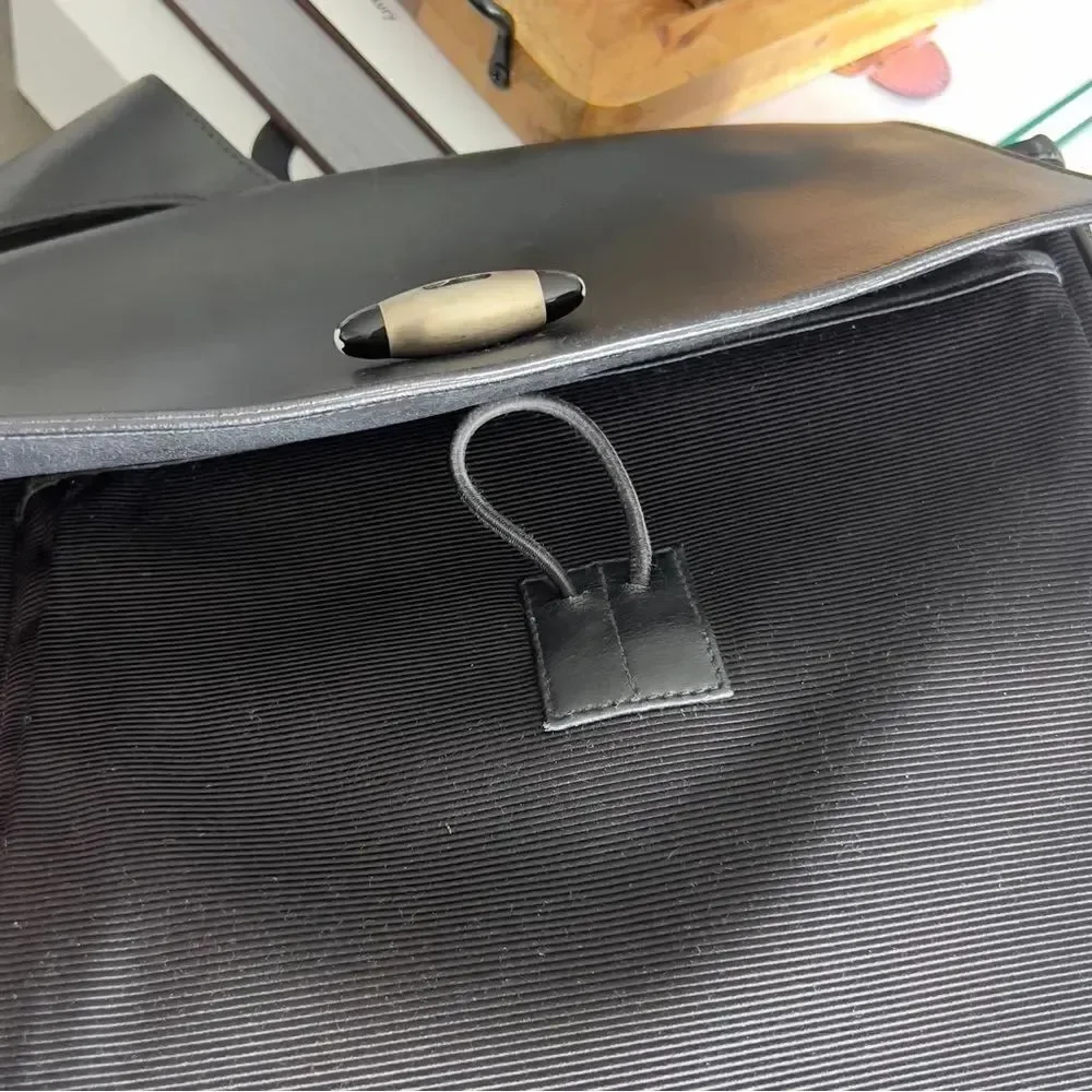 MONTBLANC Authentic Meisterstuck Black Fabric & Leather Messenger Cross Bag